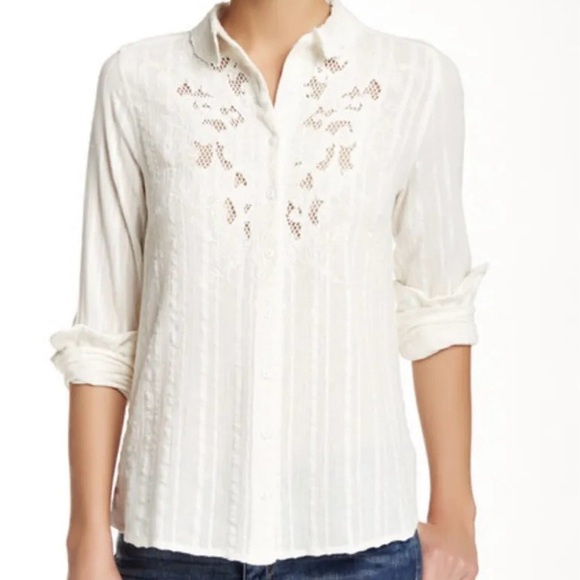 Free People Carter Dobby Embroidered Blouse - Picture 2 of 10